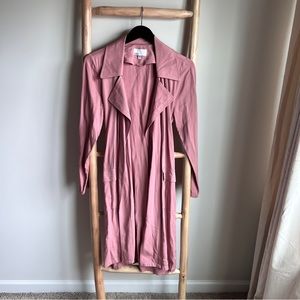 Pink flowy trench coat